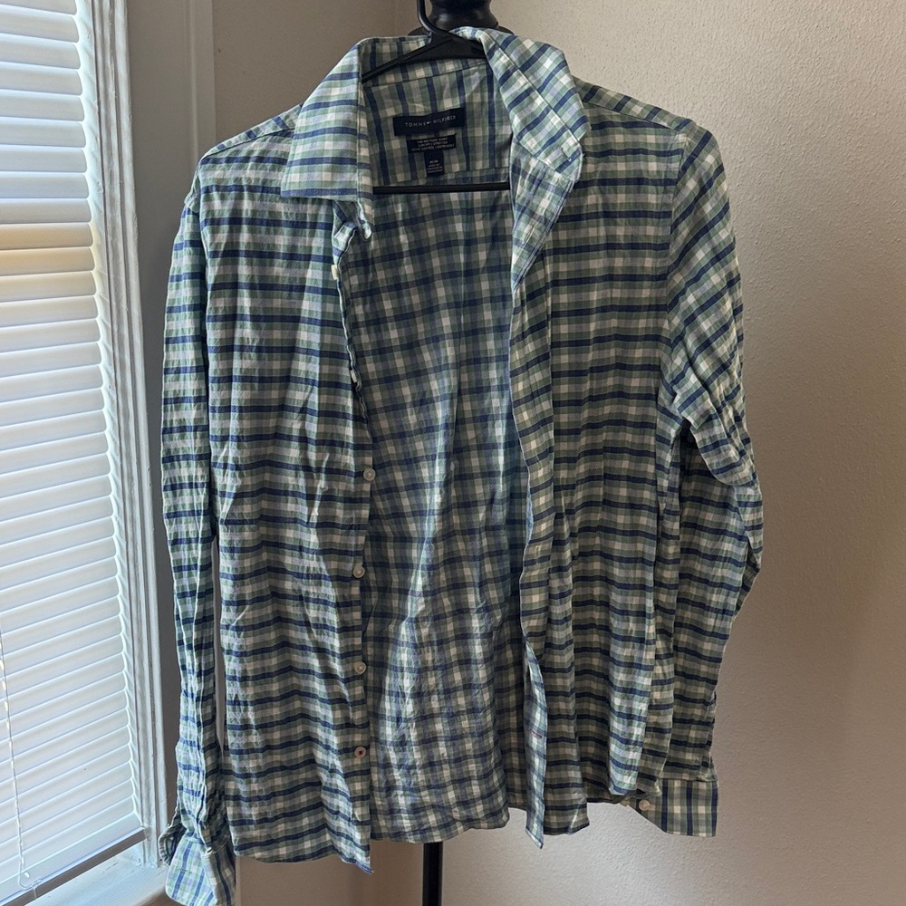 Banana Republic Men's Plaid Shirt Jacket in Blue and Green